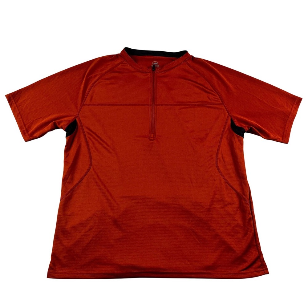 Zoic Mens XL Cycling Jersey Short Sleeve Quarter Zip Rust Orange Mountain Biking